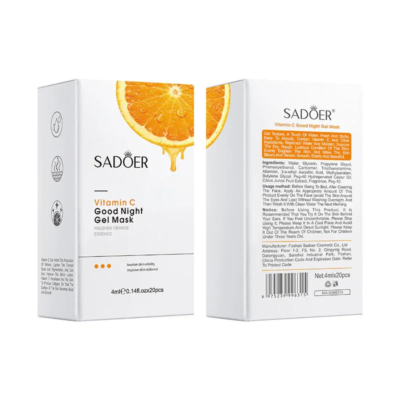 SADOER Vitamin C Good Night Gel Mask 4ml*20 - Sadoer PureSkin
