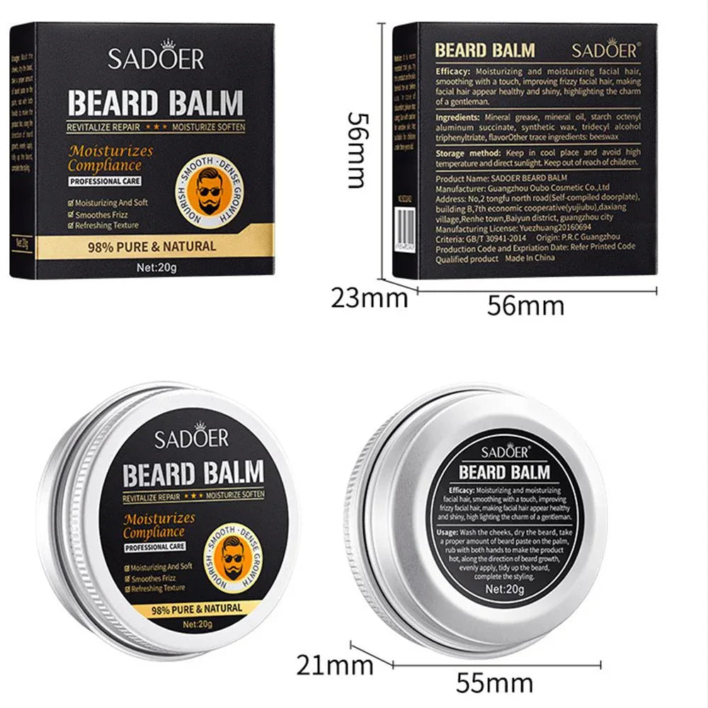 SADOER Men's Beard Care Cream 20g - Sadoer PureSkin