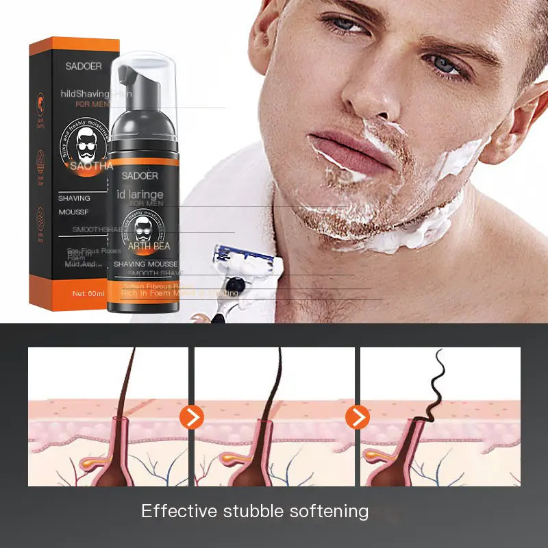 SADOER Men's Shaving Mousse for Softening Facial Hair